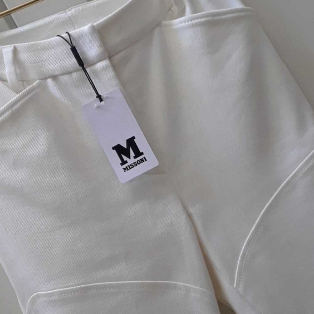 M MISSONI..NWT..TEXTURED COTTON/SPANDEX PANT - Picture 2 of 8